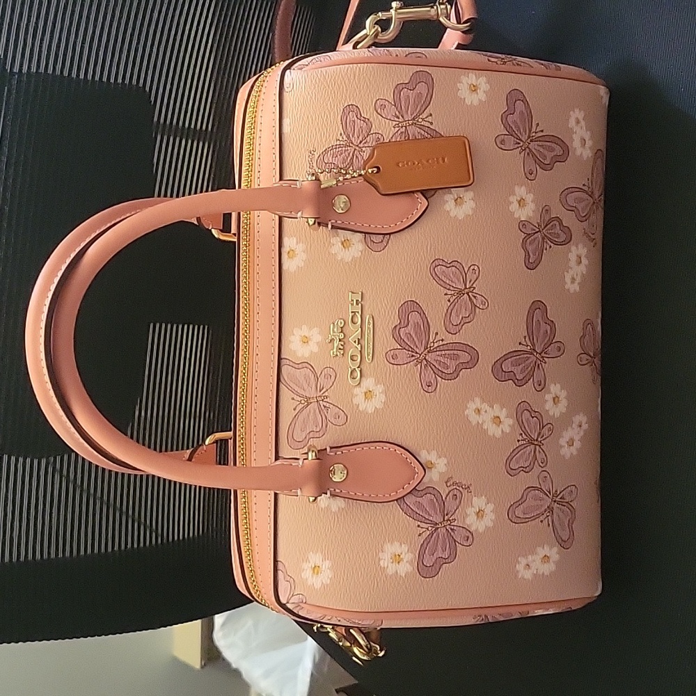 Coach Rowan Satchel with Lovely Butterfly Print